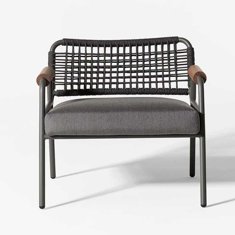 北欧户外休闲藤编单人椅室外庭院阳台简约露天铝合金柚木沙发组合,住宅家具,户外沙发,淘宝优惠券,粉丝福利购,淘宝优惠卷