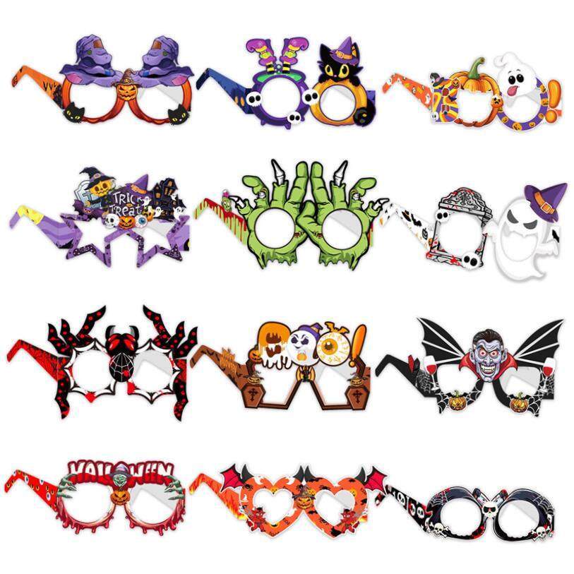 万圣节装饰纸质眼镜 鬼节Halloween主题派对搞怪拍照道具装扮用品