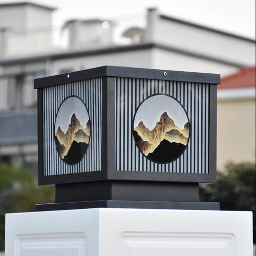 现货太阳能柱头灯户外庭院景观灯大门别墅柱子围墙灯一体灯具