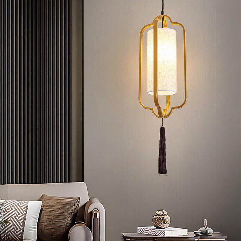 新中式单头小吊灯覆古典中国风饭店商用餐饮吧台走廊过道卧室灯具