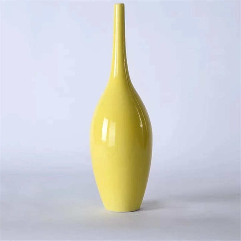 陶瓷装饰品ins花瓶电镀尖摆件家居轻撞口样板房北欧创意艺术色奢
