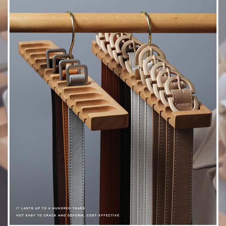 实木皮带收纳腰带收纳神器木质领带挂衣架挂架服装店陈列衣柜架子
