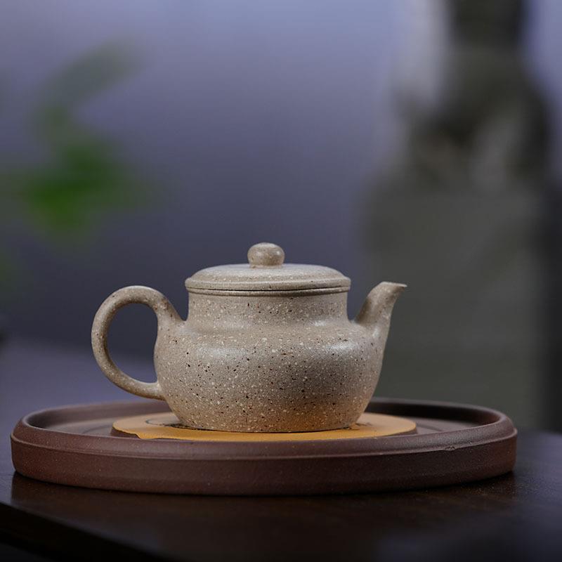 全手工大蕴德钟紫砂壶无添加名家茶壶原矿粗砂白玉段泥壶茶具