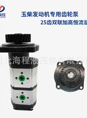 玉柴发动机专用齿轮泵 25齿双联加高液压泵 F320/310