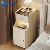 床头柜简约现代带收CTG0098纳简易室柜奶油风床边小子储柜物柜置