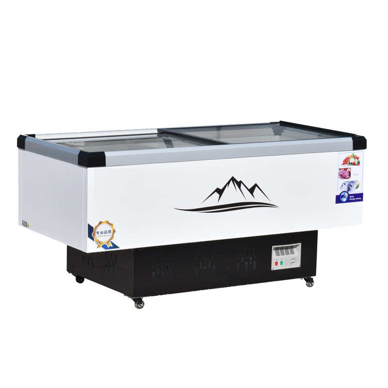 卧式岛柜商用超市便利店大容量玻璃展示冰柜冷藏冷冻保鲜柜