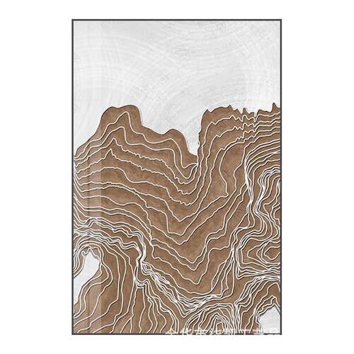 新中式现代轻奢客厅玄关装饰画背景墙壁山峰波浪梯田酒店抽象挂画