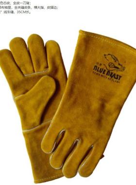 焊兽4390K黄色二层凯芙拉线焊接手套49&5