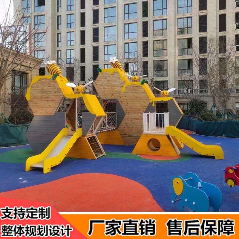 户外不锈钢滑梯大型儿童游乐攀爬设施公园小区室外无动力设备厂家