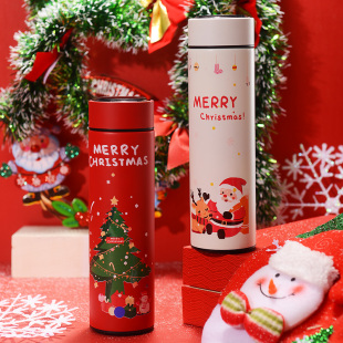创意礼品水杯子 圣诞树智能不锈钢保温杯雪人ins风情侣圣诞节个性