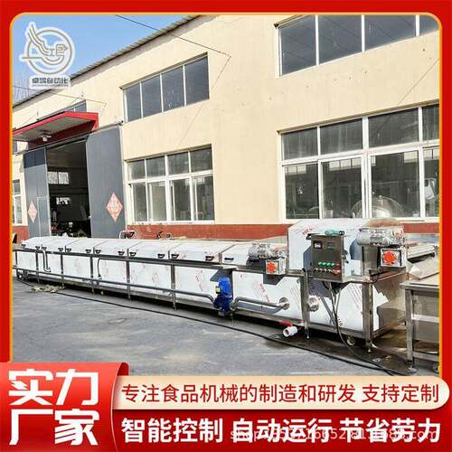 自动控温控时土豆片漂烫机连续式海带丝漂烫设备商用辣椒漂烫机