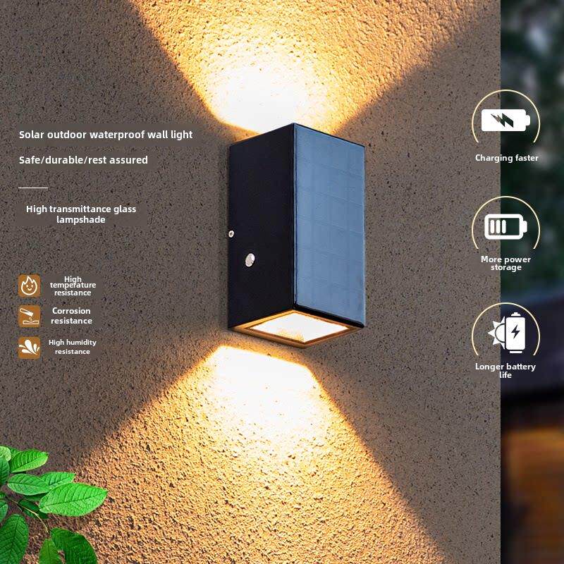 太阳能户外壁灯庭院景观装饰房阳台花园墙户外防水上下墙清洗灯