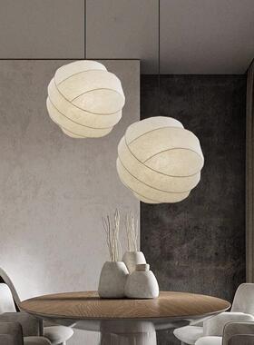 复古侘寂风蚕丝客厅吊灯设计师日式禅意个性餐厅灯茶室民宿卧室灯