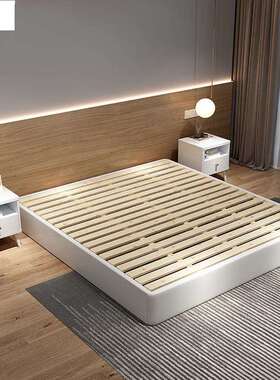 实约CXU木榻榻米简易地台床简现代单双床民宿酒店落地人无头床床