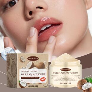 WoodSleep Coconut Lip Scrub - Gentle, Moisturizing, and Nour