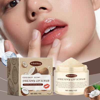 WoodSleep Coconut Lip Scrub - Gentle, Moisturizing, and Nour