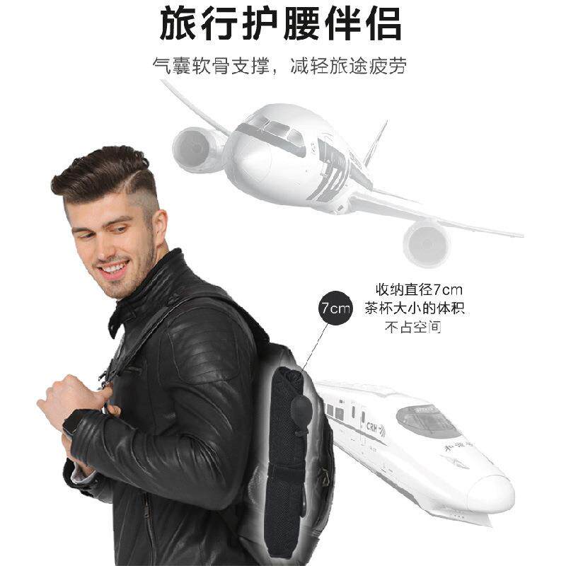 时尚纯色跨境汽车办公座椅靠背腰垫三明治网布人体工程学腰枕