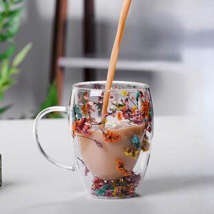Creative Real Flash Fill Cup Conch Glass Wall Double Flower