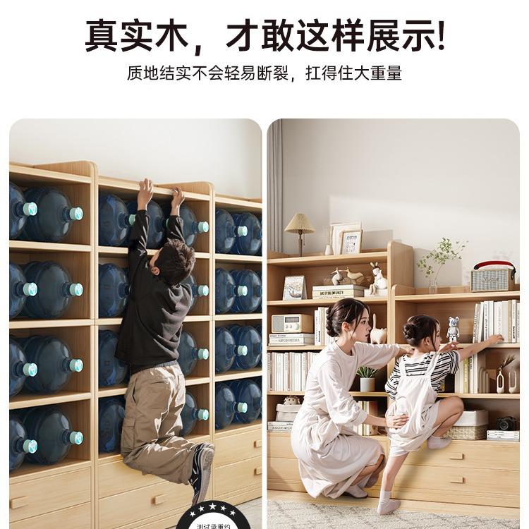 柜实木转角书架落NRS地置物架松木物窄缝儿童家用小书收纳柜子储