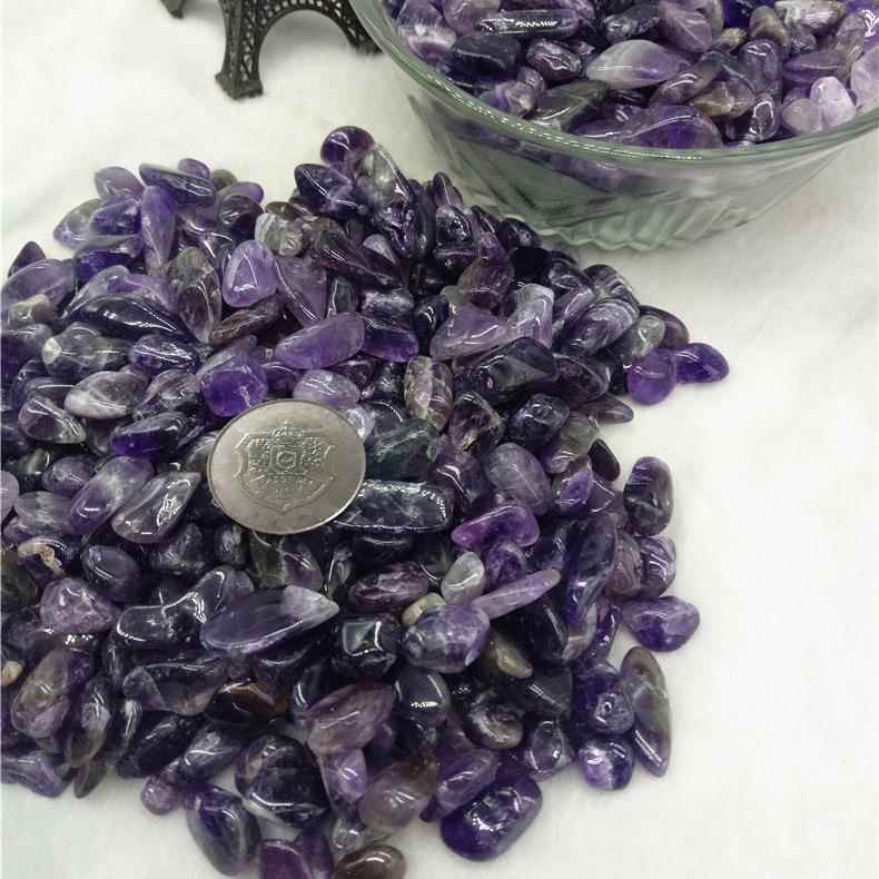 紫水晶碎石鱼缸花盆装饰造景消磁石净化消磁石每件500克厂家直