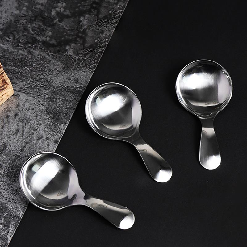 短柄大头勺圆形瓢羹勺子儿童可爱调羹家用便携小铁勺子小号粥勺