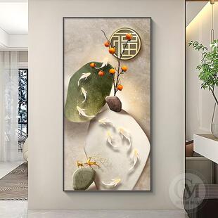 网红石来运转玄关感装饰画轻奢抽象子挂入画户门廊过走道高级柿发