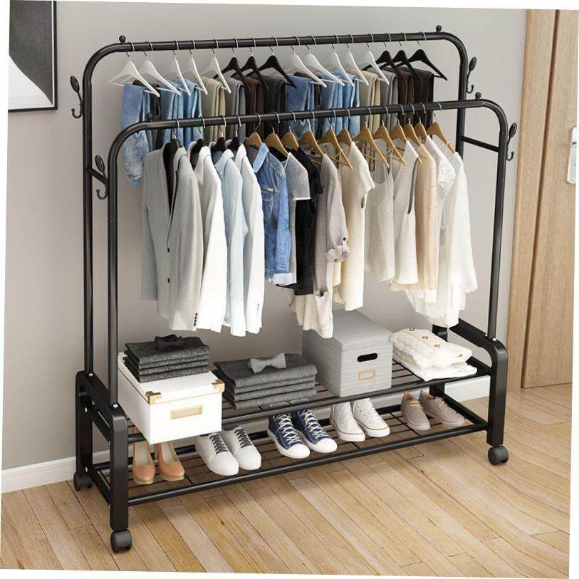 Hanging clothes rack one-pole hanger bedroom simple drying图片