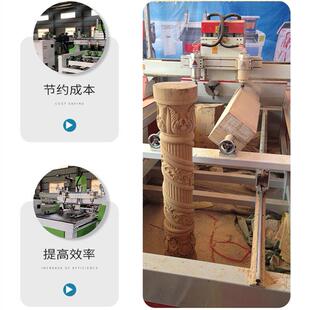 多头木工圆柱雕刻机电脑数控家具腿桌子腿楼梯柱立体四轴浮雕机