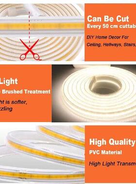 220V COB LED Strip Light Dimmable 360led/m With Dimmer