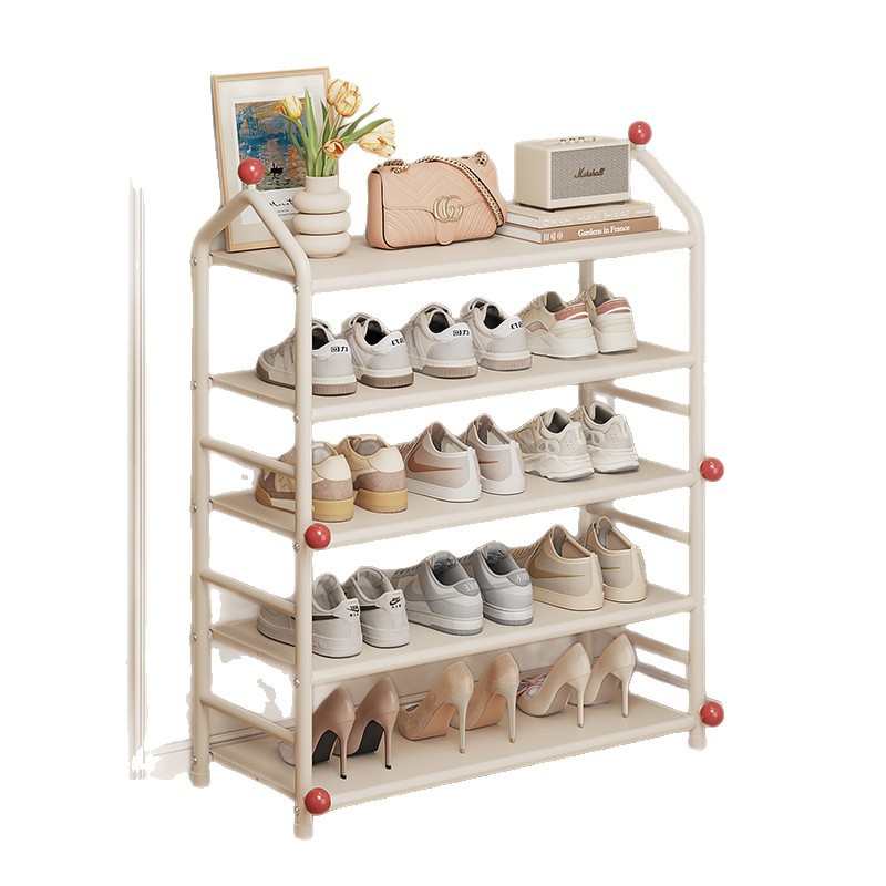 奶油风鞋架家用门口多层简易窄小型鞋架铁艺收纳入户门后创意鞋架