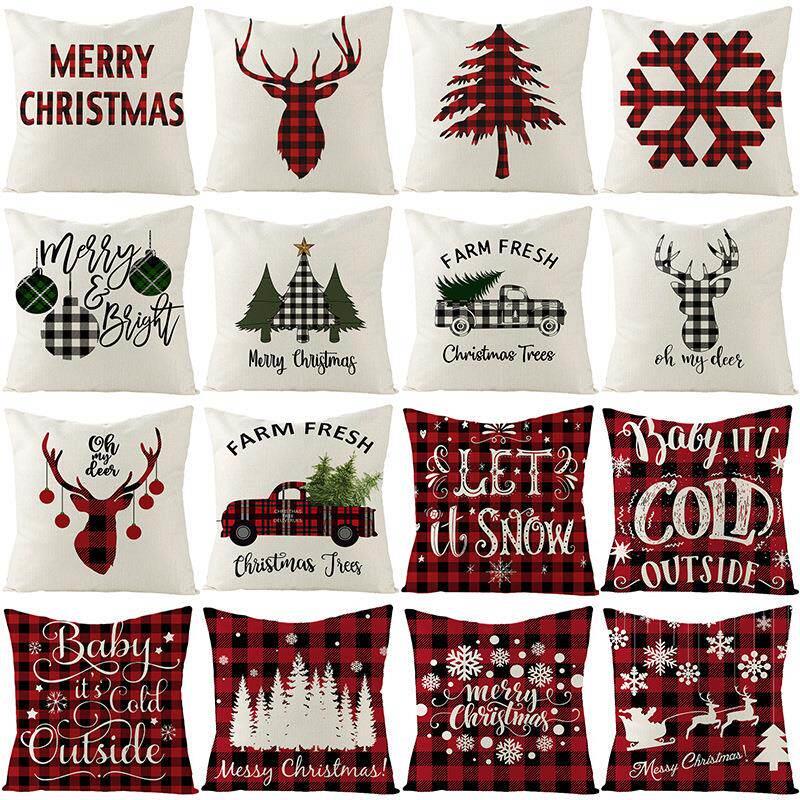 Christmas Decoration Cover 45*45cm Pillowcase Sofa Cushions图片
