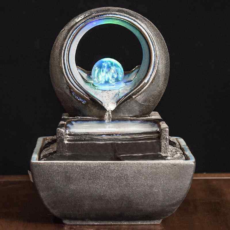 陶瓷流水摆件流水加湿器创意家居摆件客厅书房办公室桌面开业礼品