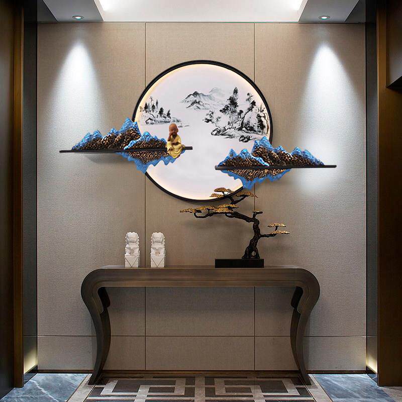 新中式玄关装饰画走廊轻奢高档茶室挂画装饰品电视沙发背景墙壁画