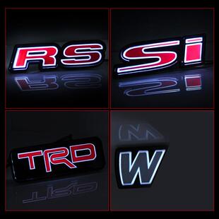 M标 适用于汽车改装 TRD标 SI标 标车标 RS带灯LED发光中网灯标改装