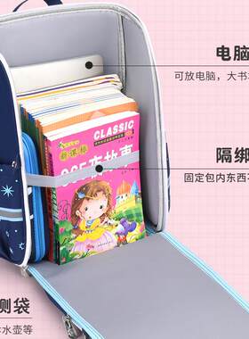 爆款亮皮儿童书包小学生男女孩1-6年级6-12周岁减负太空一体式包