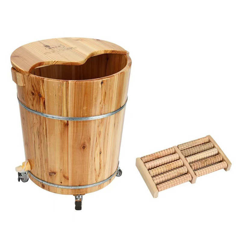 厂家批发香柏木泡脚桶 实木泡脚足浴桶 家用洗脚盆双耳泡脚木桶