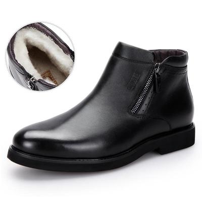 正品3513巡洋舰棉鞋男季保冬短靴真皮暖羊冬毛棉皮鞋加绒加厚毛靴