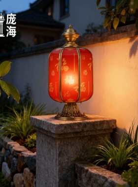 全铜灯笼柱头灯阳台别墅中式灯笼中国风仿古福过年春节喜庆大门灯