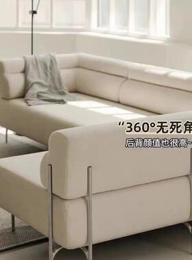 艺现排代奶油风布艺发意式简约沙别墅大平层客10036厅转角直组合