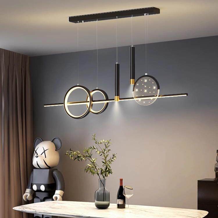 餐厅灯长条吊灯现代简约创意圆环吧台灯具2025年新款灯饰中山灯具