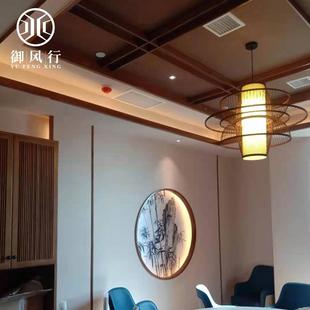 木饰BPV面吊顶装 饰实格栅实护栏木条吊顶线民木宿酒店家居背景柜