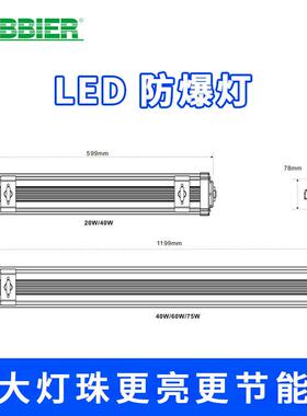 led防爆灯仓库厂房工矿灯车间灯长条支架灯LED单管双管日光防爆灯