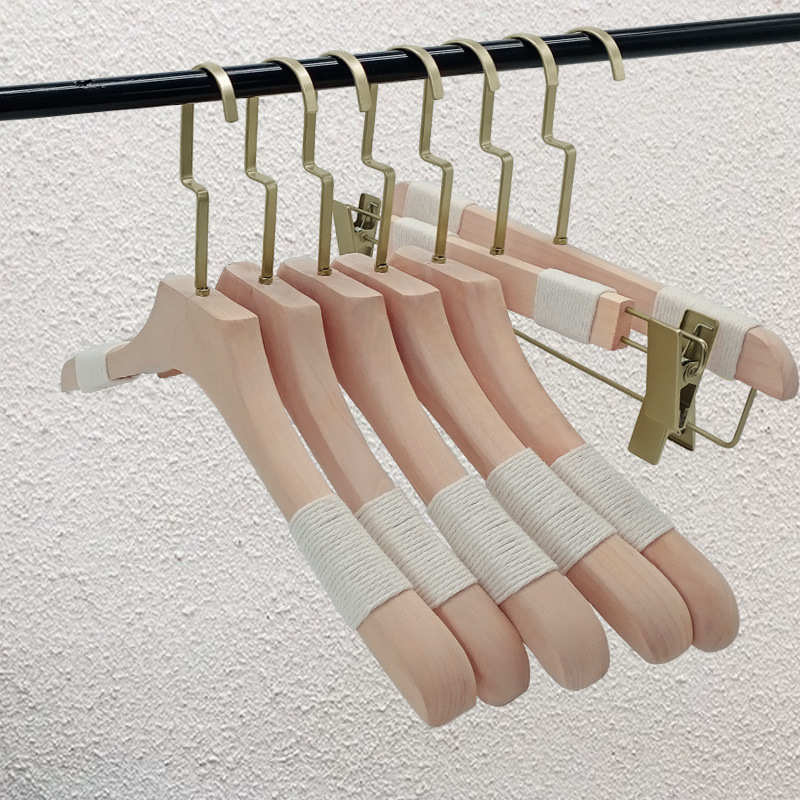 实木衣撑直播成人加厚加粗木质无痕防滑衣挂裤夹子女装服装店衣架