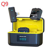 新款 Q9无线领夹麦克风直播采访录制高清收音一拖二磁吸迷你小话筒