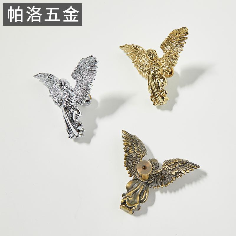 小天使个性创意儿童房黄铜抽屉拉手金色银色古铜色橱柜衣柜门把手