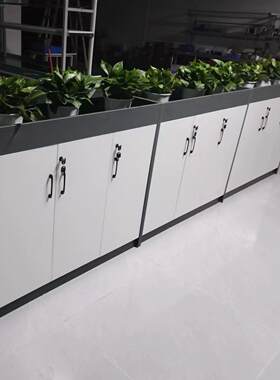 办公室断柜约现代81花槽面矮柜双木质花草简柜文件资隔料柜组合