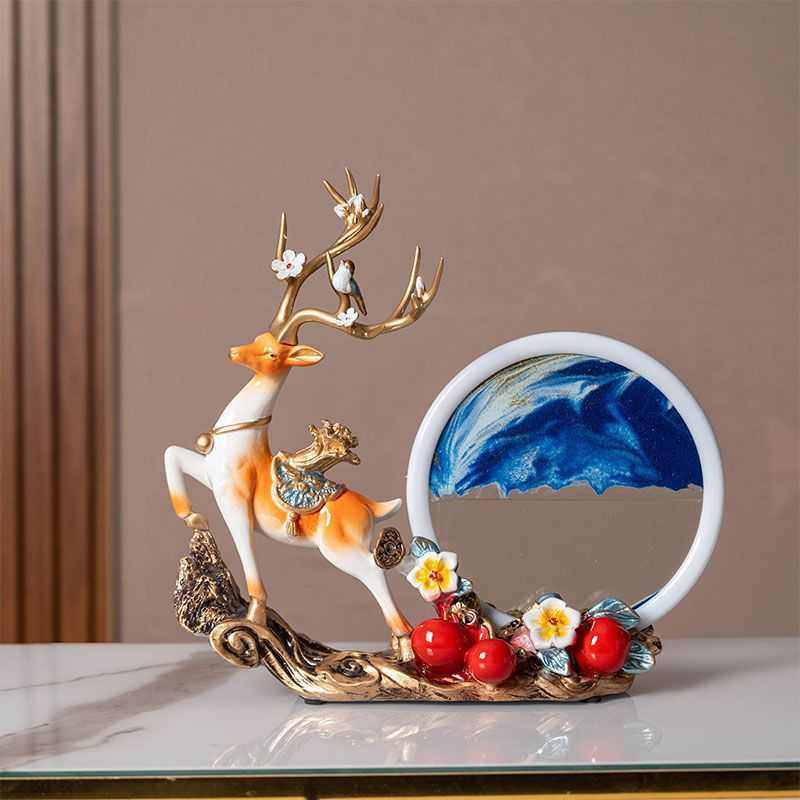 创意招财鹿摆件流沙画玄关酒柜客厅电视柜装饰品过节乔迁送礼摆件,家居饰品,装饰摆件,淘宝优惠券,粉丝福利购,淘宝优惠卷
