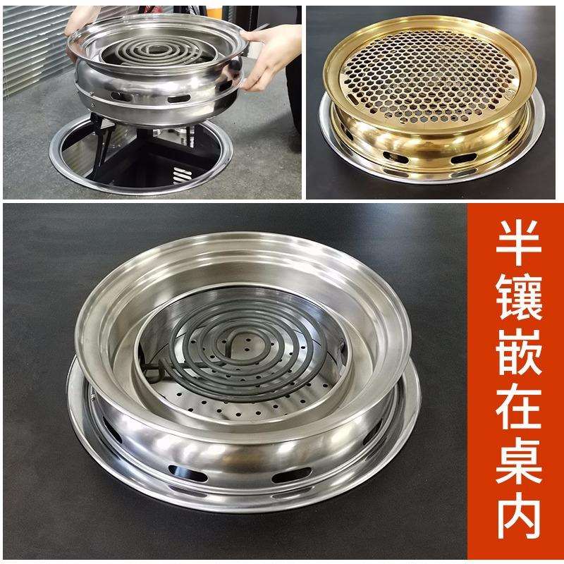 缘隆电烤炉商用日式圆形电烧烤炉桌面台式电热管烤网炉韩式烤肉炉