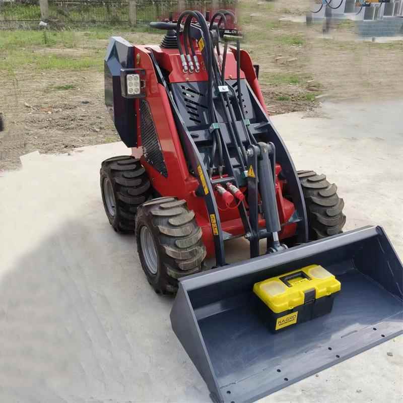 小型轮式滑移装厂家可进电梯电机动铲车场农多功载能250迷你装载