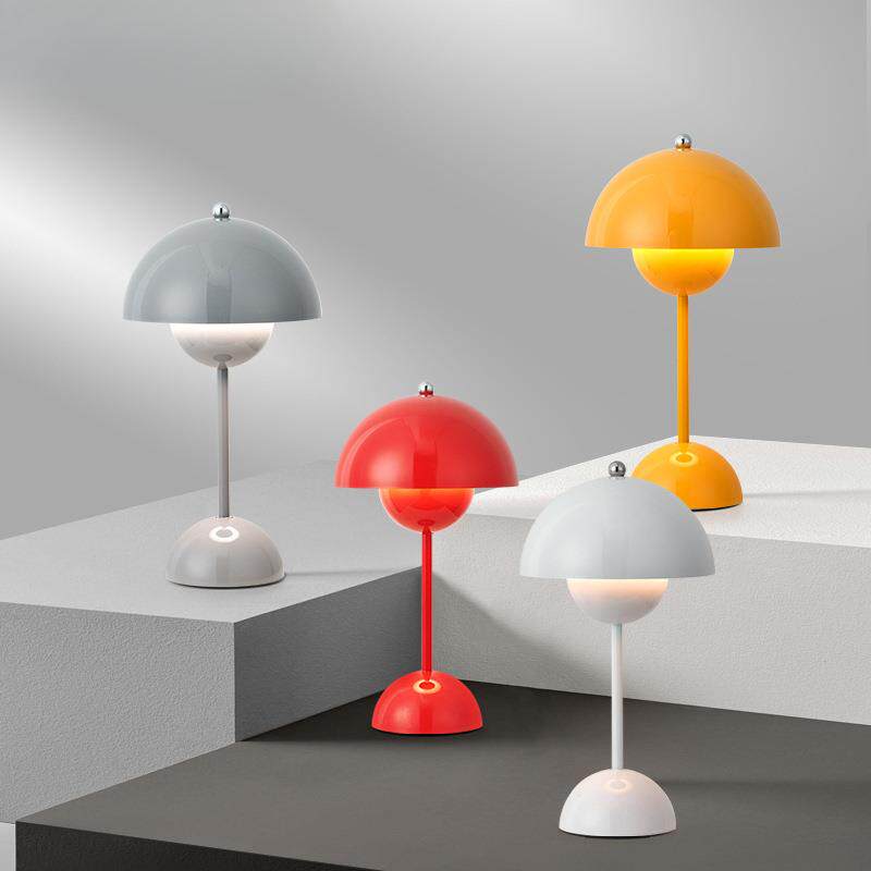 床头灯装饰台灯房间结婚陪嫁蘑菇灯灯卧室氛围灯花苞北欧书桌